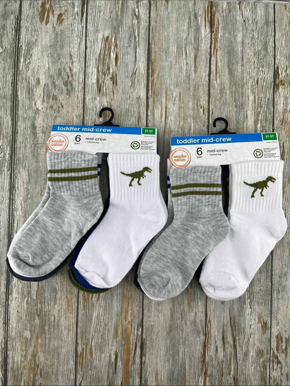 Toddler Mid-Crew Socks 2, 6-Packs Size 3T-5T